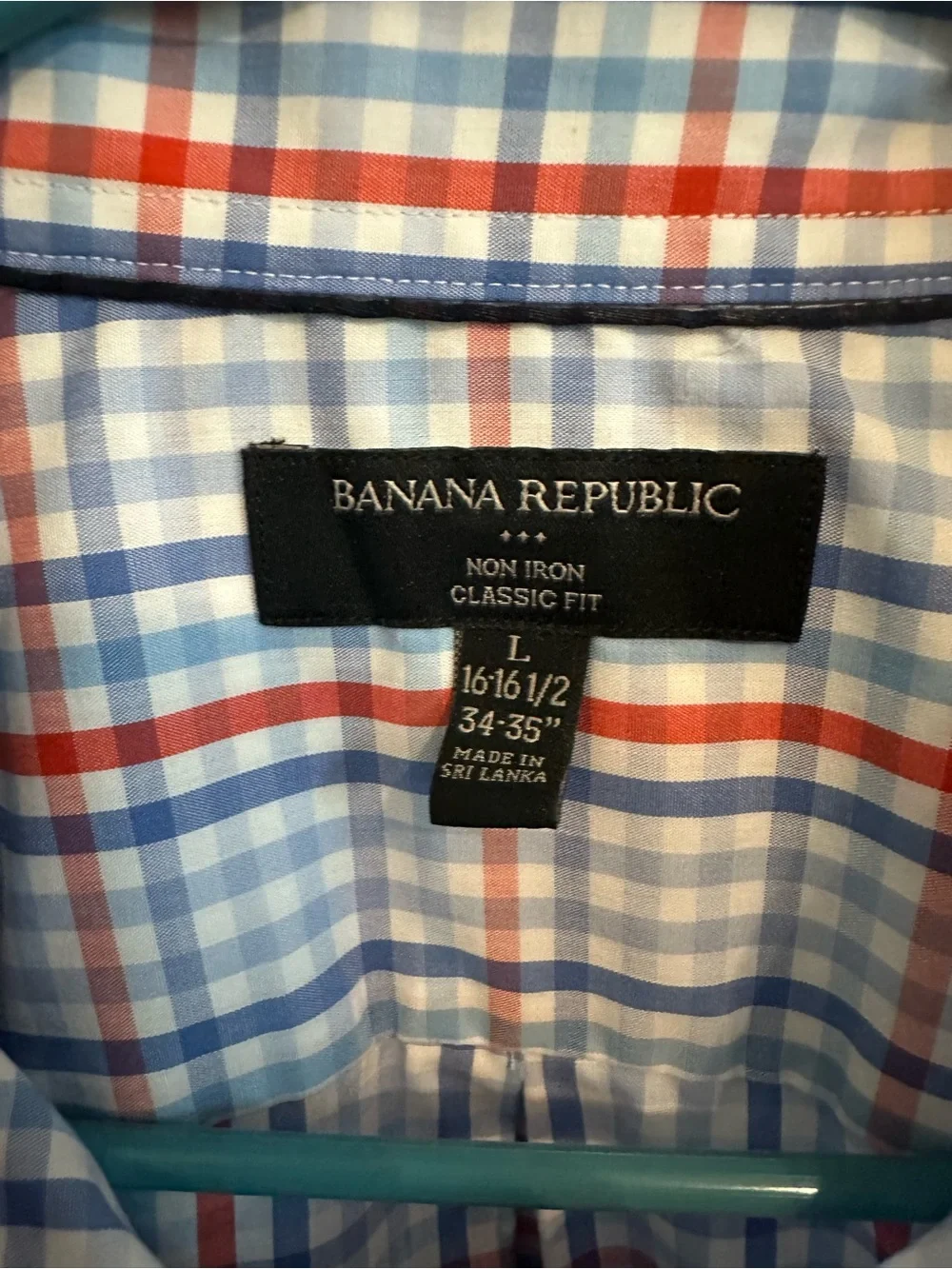 Banana Republic Men’s Red & Blue Plaid Button-Up Shirt